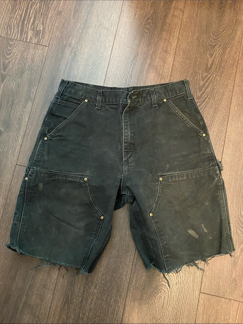 Vintage Carhartt Black Workwear Utility Shorts - Rugged Canvas
